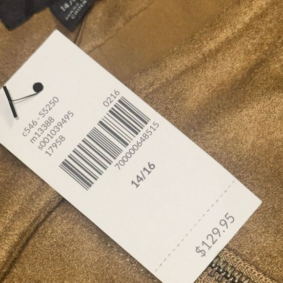 NWT PLUS LANE BRYANT Tucson Tan Faux Vegan Suede Stretch Moto Jacket Sz 14/16 - Picture 8 of 10